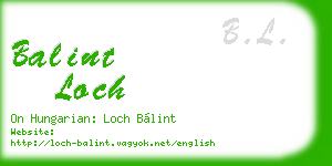 balint loch business card